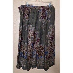 Galinda Wang For La Chine Long Colorful Paisley Rayon Skirt Plus Size 22W